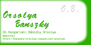orsolya banszky business card