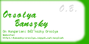 orsolya banszky business card